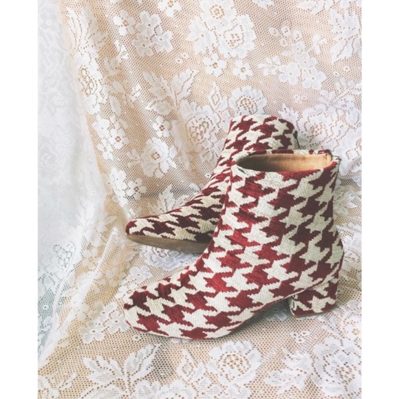 Free People New Tapestry Hondstooth Ankle Boots - Picture 1 of 5
